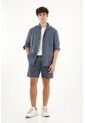 Tennis Camisa Azul Manga Larga 100% Lino Para Hombre de Tennis