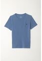 Camiseta Azul Cuello Redondo Para Niño de Tennis
