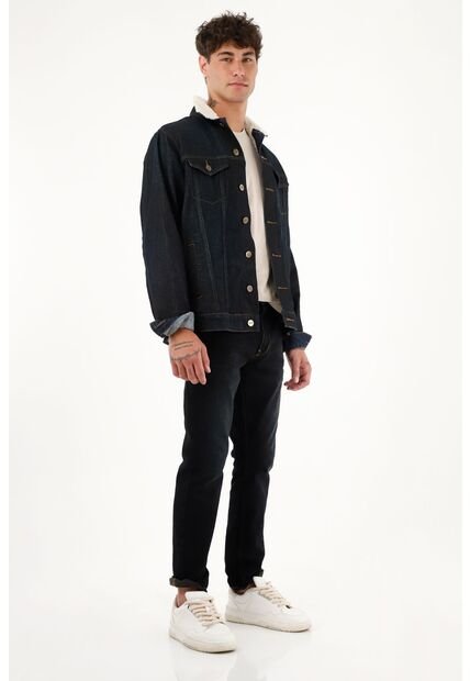 Chaqueta Trucker Con Cuello Ovejero Para Hombre