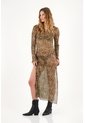 Vestido Largo Traslúcido Animal Print Para Mujer de Tennis