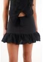 Tennis Falda Corta Con Detalle Tipo Globo Negra Para Mujer de Tennis