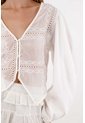 Tennis Camisa Con Transparencia Y Bordado Crudo Para Mujer de Tennis