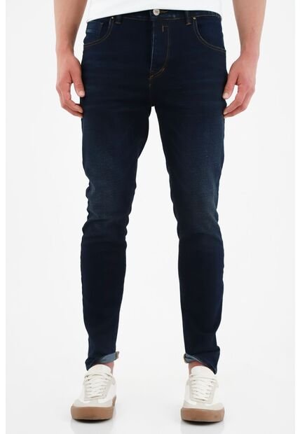 Tennis Jean Super Skinny Azul Oscuro Para Hombre