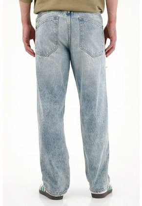 Tennis Jean Loose Con Rotos Azul Claro Para Hombre