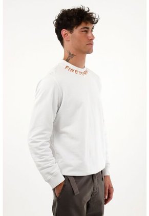 Buzo Blanco De Cuello Redondo Para Hombre