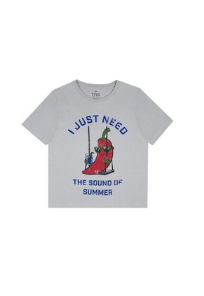 Camiseta Gris Con Estampado Para Niño