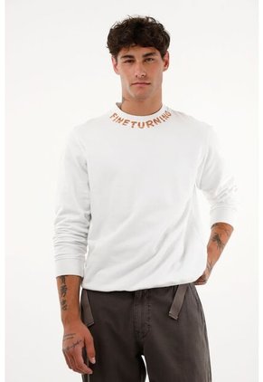 Buzo Blanco De Cuello Redondo Para Hombre