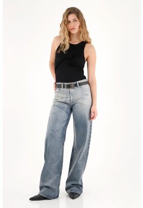 Tennis Camiseta Negra Con Detalle Entorchado Para Mujer