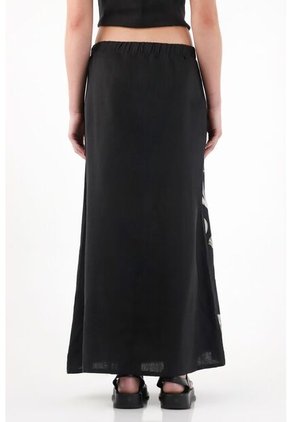 Tennis Falda Larga En Lino 100% Con Bordados Para Mujer