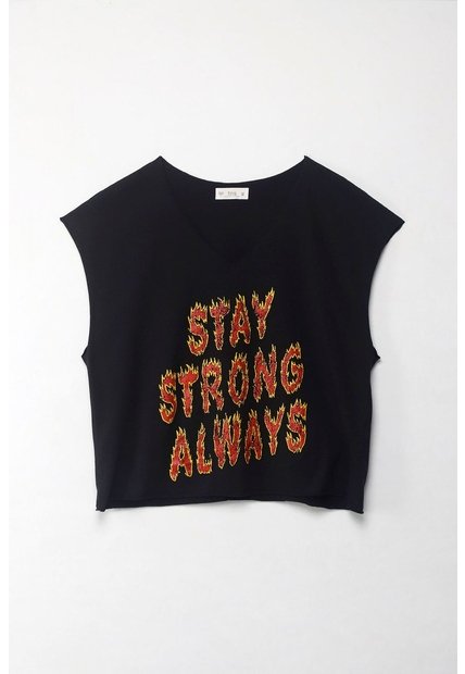 Tennis Camiseta Boxy Fit Manga Sisa Negra Para Mujer