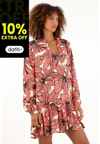 Vestido Manga Larga Estampado Para Mujer Tennis