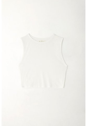 Tennis Camiseta Crop Manga Sisa Blanca De Silueta Amplia Para Mujer Tennis
