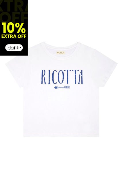 Camiseta Blanca Manga Corta Con Estampado Para Mujer