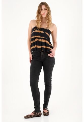 Tennis Jean Super Slim Negro Para Mujer Tennis