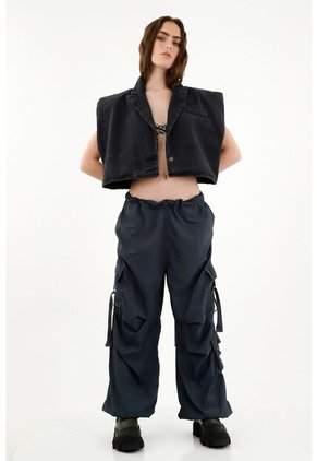 Tennis Chaleco Negro Tipo Blazer Para Mujer