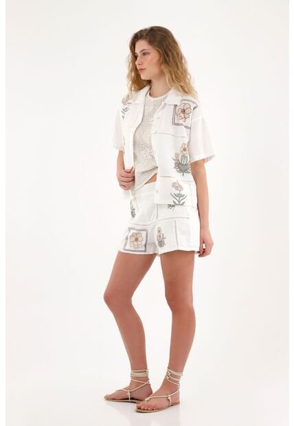 Tennis Camisa Manga Corta Con Estampados Localizados Para Mujer