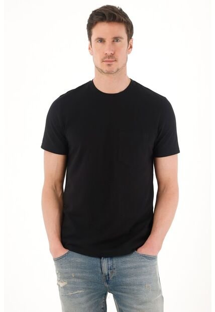 Tennis Camiseta En Tela Piqué Negra Para Hombre