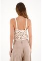 Tennis Camisa Crop En Tela Tejida Crudo Para Mujer de Tennis