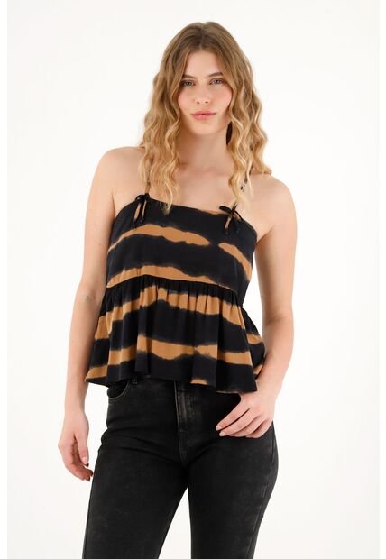 Tennis Camisa De Tiras Con Estampado Tie Dye Para Mujer