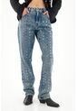 Tennis Jean Recto De Tiro Medio Con Apliques De Brillo Para Mujer de Tennis