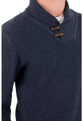 Tennis Buzo Tejido Manga Larga Azul Para Hombre