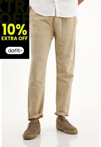 Tennis Pantalón Jogger Café Bota Recta Para Hombre Tennis