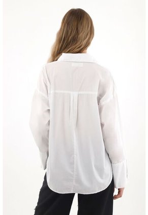 Tennis Camisa Manga Larga Oversized Blanca Para Mujer