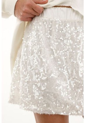 Tennis Falda Crudo Con Diseño En Lentejuelas Para Mujer