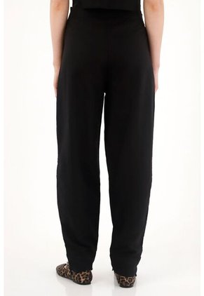 Tennis Pantalón Chino En 100% Lino Negro Para Mujer