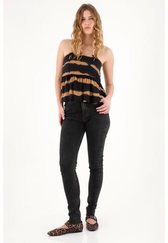 Tennis Jean Super Slim Negro Para Mujer Tennis