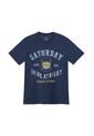 Camiseta Azul Estampada En Frente Para Hombre de Tennis