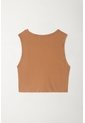 Tennis Camiseta Crop Manga Sisa Café Con Acabado Suave Para Mujer de Tennis