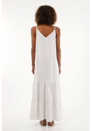 Tennis Vestido Crudo Largo De Tiras Graduales Para Mujer