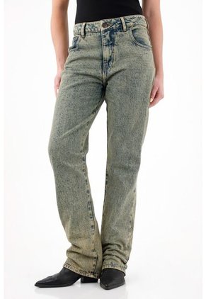 Tennis Jean Recto Tiro Medio Tono Claro Para Mujer