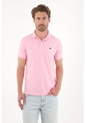 Tennis Polo En Tela Piqué Licra Rosada Para Hombre