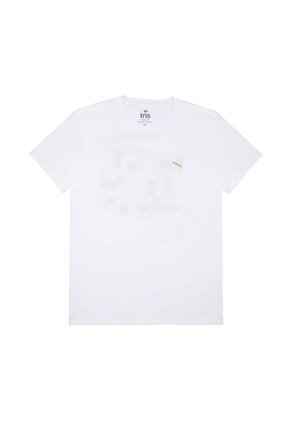 Tennis Camiseta Con Estampado En Frente Y Espalda Blanca Para Hombre