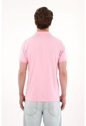 Tennis Polo En Tela Piqué Licra Rosada Para Hombre