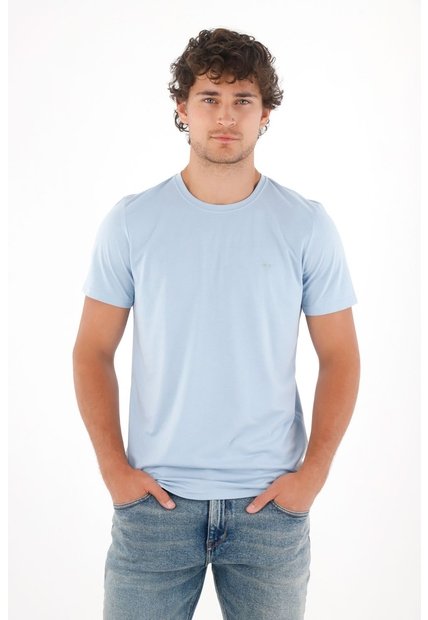 Tennis Camiseta Con Estampado En Espalda Azul Para Hombre