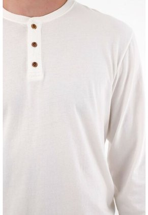 Tennis Camiseta Manga Larga Con Botones Crudo Para Hombre