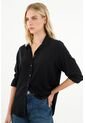 Tennis Camisa Manga Larga Negra Para Mujer de Tennis