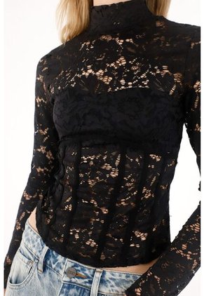 Tennis Camiseta Manga Larga En Encaje Para Mujer