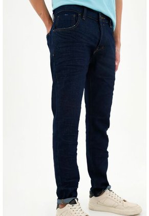 Tennis Jean Cinco Bolsillos Skinny Azul Para Hombre