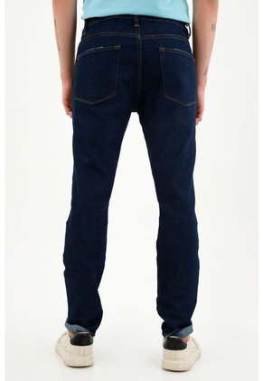Tennis Jean Cinco Bolsillos Skinny Azul Para Hombre