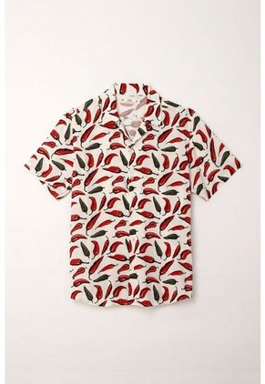 Tennis Camisa Tipo Bowling Con Estampado De Chiles Para Hombre