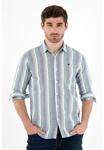 Tennis Camisa Multicolor Con Diseño A Rayas Para Hombre Tennis