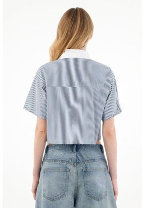 Tennis Camisa Crop Con Estampado A Rayas Para Mujer