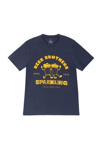 Camiseta Básica Azul Para Hombre Tennis