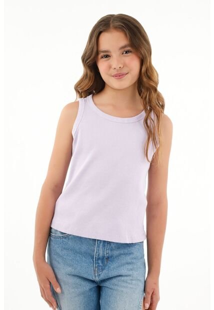 Camiseta Manga Sisa Morada Para Niña