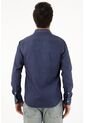 Tennis Camisa Azul Oscura Regular Fit Preteñida Para Hombre de Tennis