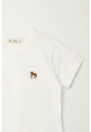 Camiseta Básica Manga Corta Crudo Para Niña